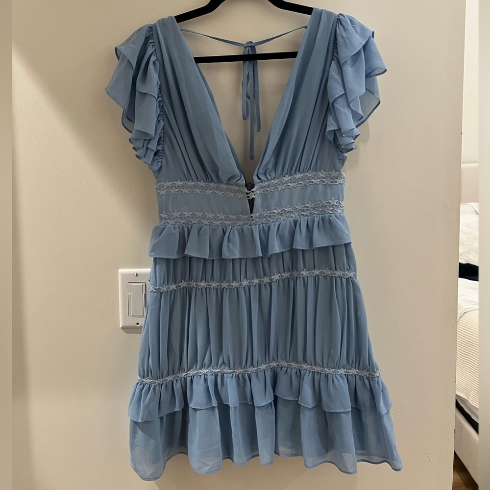 For Love & Lemons Blue Mini Dress (NWT)